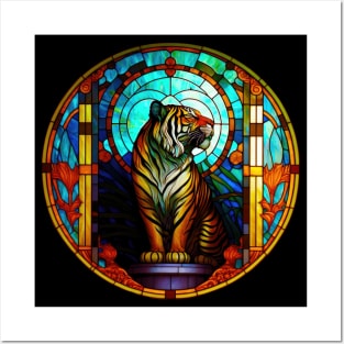 Tiger in stained glass Posters and Art